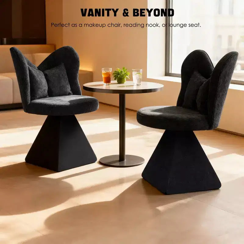 Chaise de Coiffeuse Élégante avec Dossier Papillon Chaise Moderne pour Chambre Tabouret de Maquillage Pivotant Fauteuil d'Appoint
