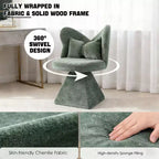 Chaise de Coiffeuse Élégante avec Dossier Papillon Chaise Moderne pour Chambre Tabouret de Maquillage Pivotant Fauteuil d'Appoint
