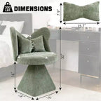 Chaise de Coiffeuse Élégante avec Dossier Papillon Chaise Moderne pour Chambre Tabouret de Maquillage Pivotant Fauteuil d'Appoint