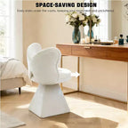 Chaise de Coiffeuse Élégante avec Dossier Papillon Chaise Moderne pour Chambre Tabouret de Maquillage Pivotant Fauteuil d'Appoint