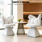 Chaise de Coiffeuse Élégante avec Dossier Papillon Chaise Moderne pour Chambre Tabouret de Maquillage Pivotant Fauteuil d'Appoint