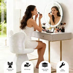 Chaise de Coiffeuse Élégante avec Dossier Papillon Chaise Moderne pour Chambre Tabouret de Maquillage Pivotant Fauteuil d'Appoint