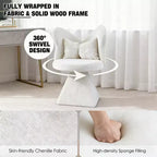 Chaise de Coiffeuse Élégante avec Dossier Papillon Chaise Moderne pour Chambre Tabouret de Maquillage Pivotant Fauteuil d'Appoint