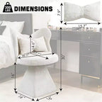 Chaise de Coiffeuse Élégante avec Dossier Papillon Chaise Moderne pour Chambre Tabouret de Maquillage Pivotant Fauteuil d'Appoint