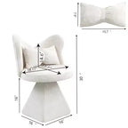Chaise de Coiffeuse Élégante avec Dossier Papillon Chaise Moderne pour Chambre Tabouret de Maquillage Pivotant Fauteuil d'Appoint