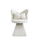 Chaise de Coiffeuse Élégante avec Dossier Papillon Chaise Moderne pour Chambre Tabouret de Maquillage Pivotant Fauteuil d'Appoint