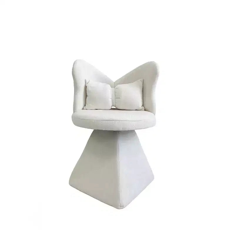 Chaise de Coiffeuse Élégante avec Dossier Papillon Chaise Moderne pour Chambre Tabouret de Maquillage Pivotant Fauteuil d'Appoint