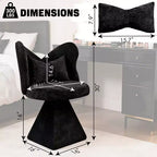Chaise de Coiffeuse Élégante avec Dossier Papillon Chaise Moderne pour Chambre Tabouret de Maquillage Pivotant Fauteuil d'Appoint