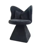 Chaise de Coiffeuse Élégante avec Dossier Papillon Chaise Moderne pour Chambre Tabouret de Maquillage Pivotant Fauteuil d'Appoint