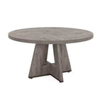 Table à manger ronde de 119 cm de style rustique, 4 places, avec plateau en MDF et cadre en métal
