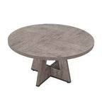 Table à manger ronde de 119 cm de style rustique, 4 places, avec plateau en MDF et cadre en métal