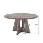 Table à manger ronde de 119 cm de style rustique, 4 places, avec plateau en MDF et cadre en métal