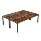 Table à manger ronde de 119 cm de style rustique, 4 places, avec plateau en MDF et cadre en métal