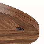 Table à manger ronde de 119 cm de style rustique, 4 places, avec plateau en MDF et cadre en métal