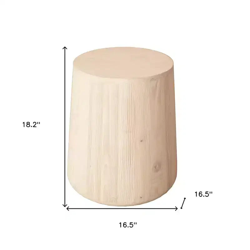 Table d'appoint ronde en bois massif naturel de 18 pouces
