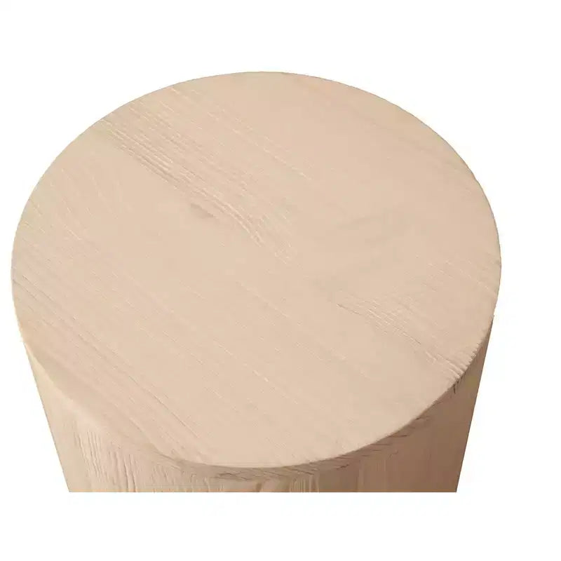 Table d'appoint ronde en bois massif naturel de 18 pouces