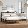 MAYEERTY Upholstered Noise-Free Platform Bed with Headboard Shelf, Easy Assembly & No Box Spring Needed