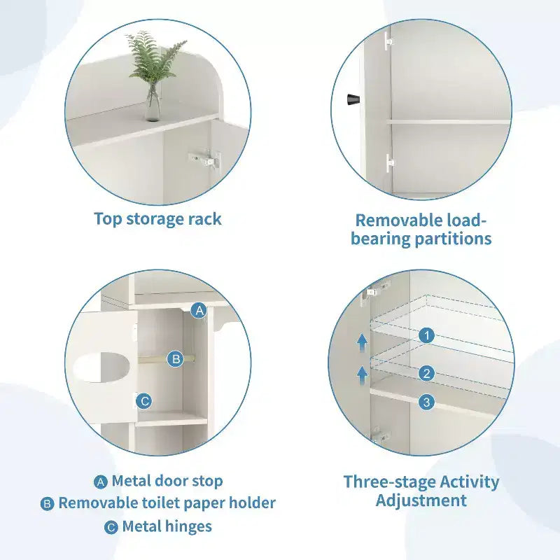 Meuble de rangement au-dessus des toilettes avec portes de grange, organisateur de salle de bain de ferme avec porte-papier toilette et étagère réglable