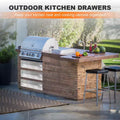 Tiroir de cuisine extérieure 24", tiroir simple encastré en acier inoxydable 304 pour îlot de barbecue, tiroir de rangement pour station de grillades de cuisine extérieure