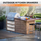 Tiroir de cuisine extérieure 24", tiroir simple encastré en acier inoxydable 304 pour îlot de barbecue, tiroir de rangement pour station de grillades de cuisine extérieure