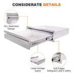 Tiroir de cuisine extérieure 24", tiroir simple encastré en acier inoxydable 304 pour îlot de barbecue, tiroir de rangement pour station de grillades de cuisine extérieure