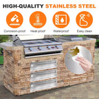 Tiroir de cuisine extérieure 24", tiroir simple encastré en acier inoxydable 304 pour îlot de barbecue, tiroir de rangement pour station de grillades de cuisine extérieure