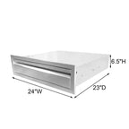 Tiroir de cuisine extérieure 24", tiroir simple encastré en acier inoxydable 304 pour îlot de barbecue, tiroir de rangement pour station de grillades de cuisine extérieure