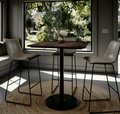 Table carrée de 36 pouces de hauteur de bar avec plateau HPL TopGuard et base en fonte